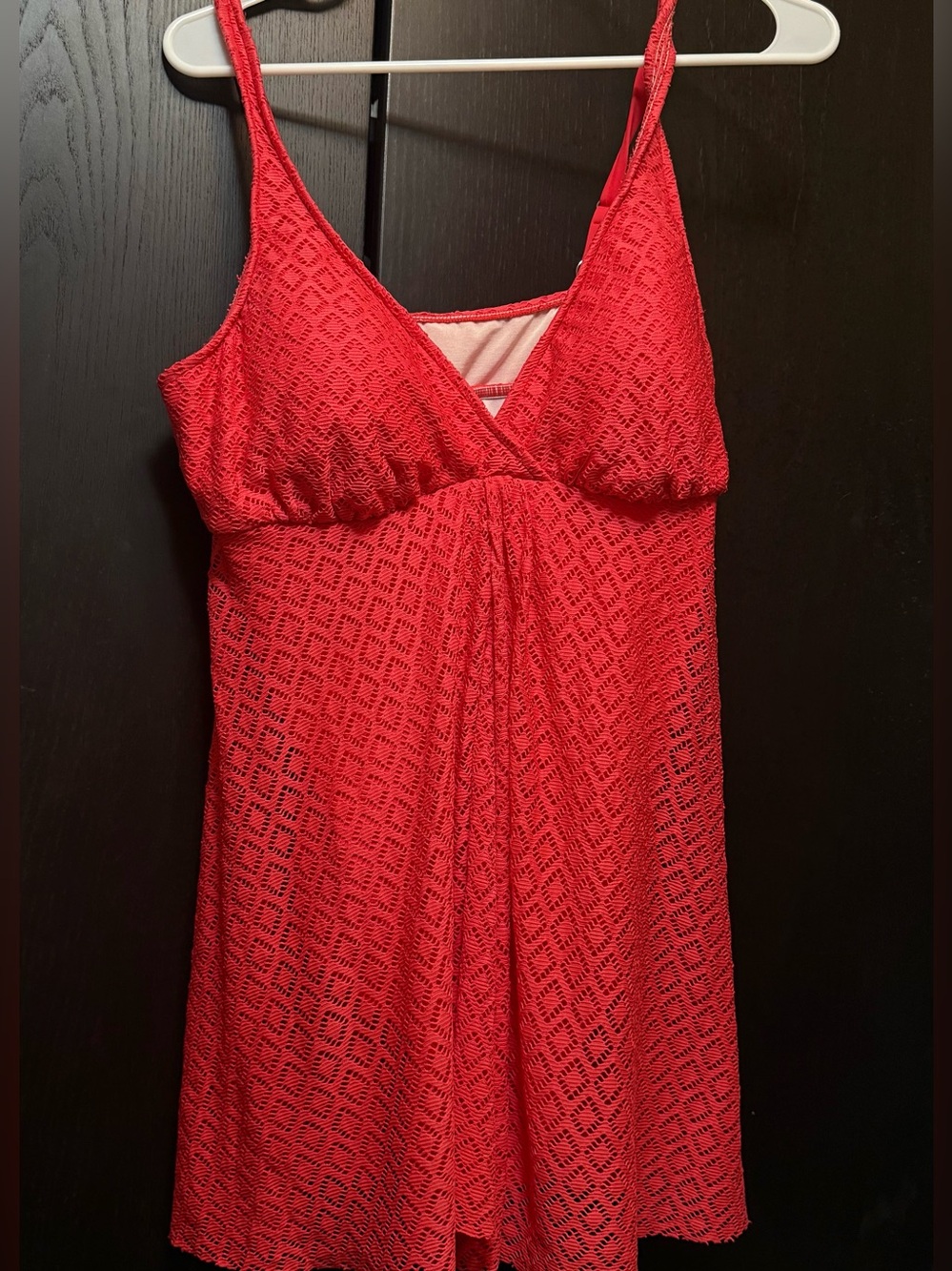 Womens Coral Dress Swimsuit